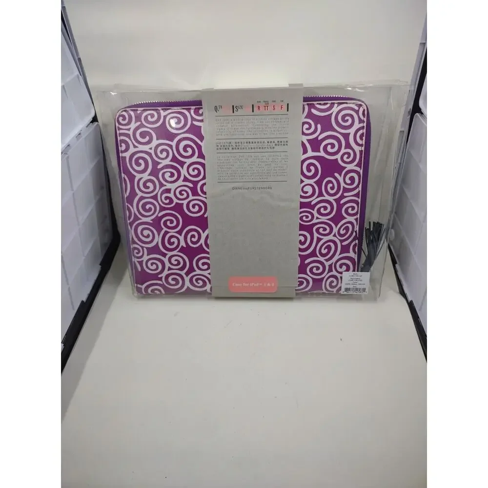 Diane von Furstenberg DVF Purple And White Swirl iPad 1 & 2 Zippered Soft Case